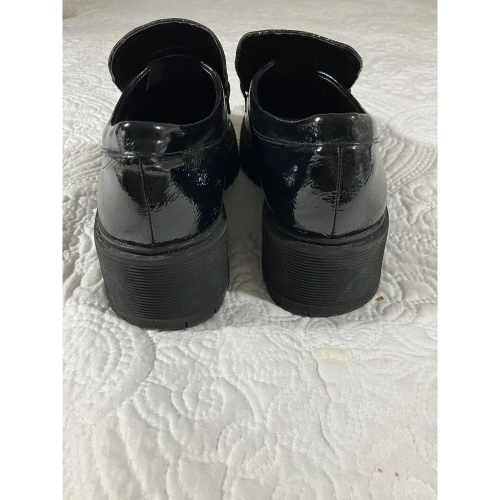 Steve Madden Lando Leather Chunky Loafer Women's 8.5 Black Platform Horsebit - Picture 3 of 7